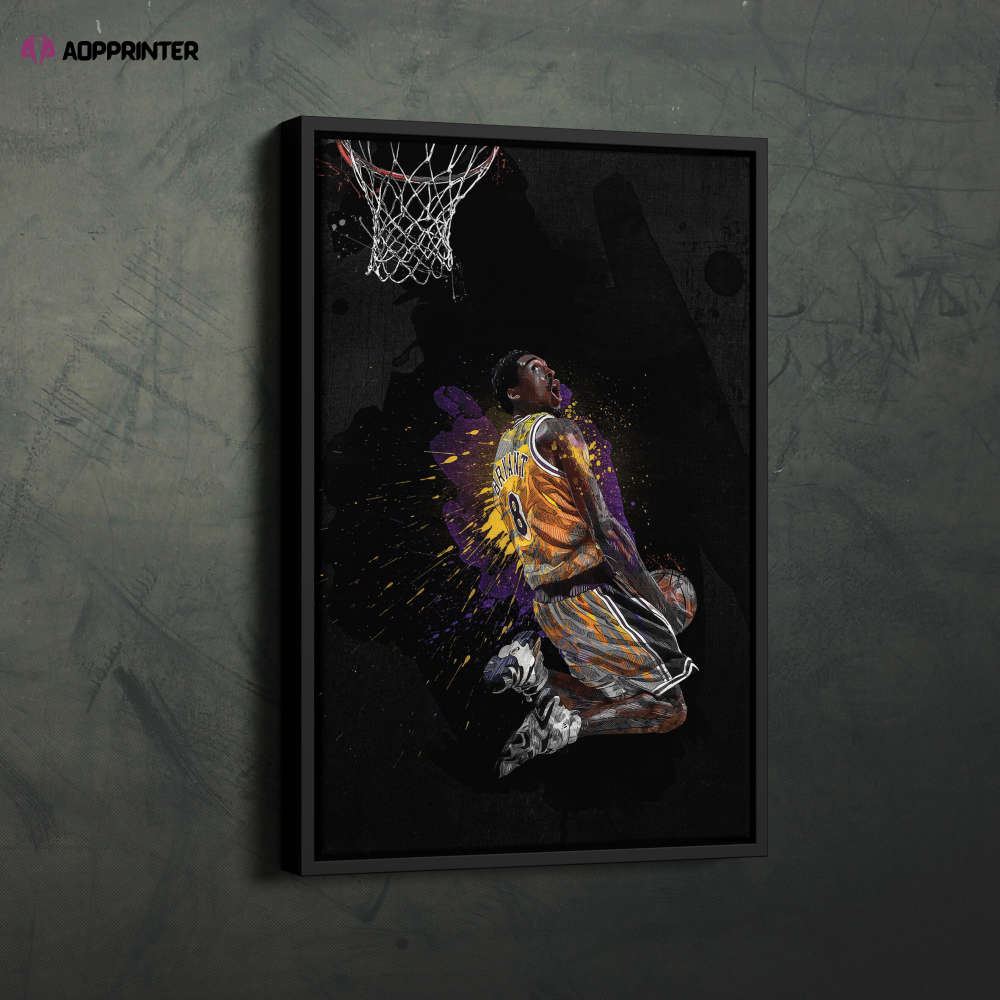 American Basketball Player Art Dunk Los Angeles Lakers NBA Wall Art Home Decor Hand Made Poster Canvas Print