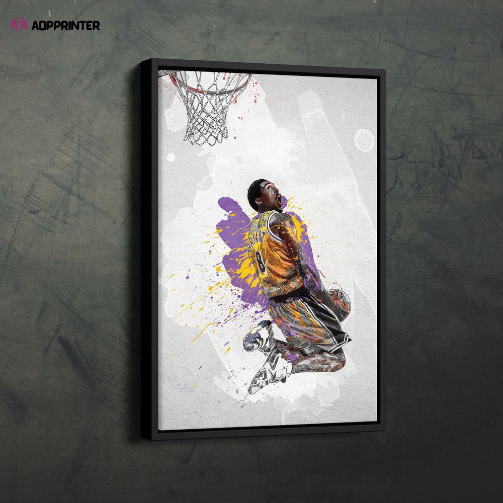 American Basketball Player Poster: Lakers NBA Framed Wall Art – Home Decor Canvas Print