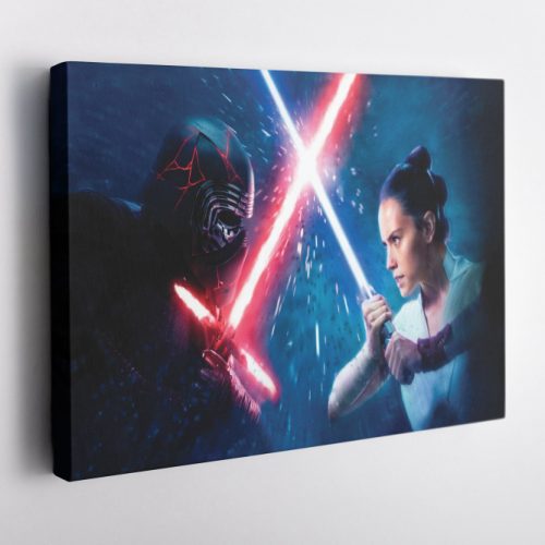 Anakin vs Rey Poster Skywalker Starwars Canvas Unique Design Wall Art Print Hand Made Ready to Hang Custom Design