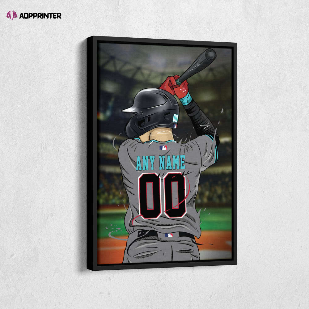 Arizona Diamondbacks Jersey MLB Personalized Jersey Custom Name and Number Canvas Wall Art  Print Home Decor Framed Poster Man Cave Gift