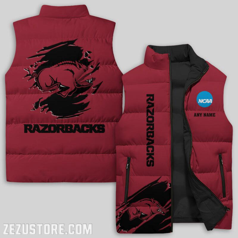 Arkansas Razorbacks NCAA Sleeveless Puffer Jacket Custom For Fans Gifts