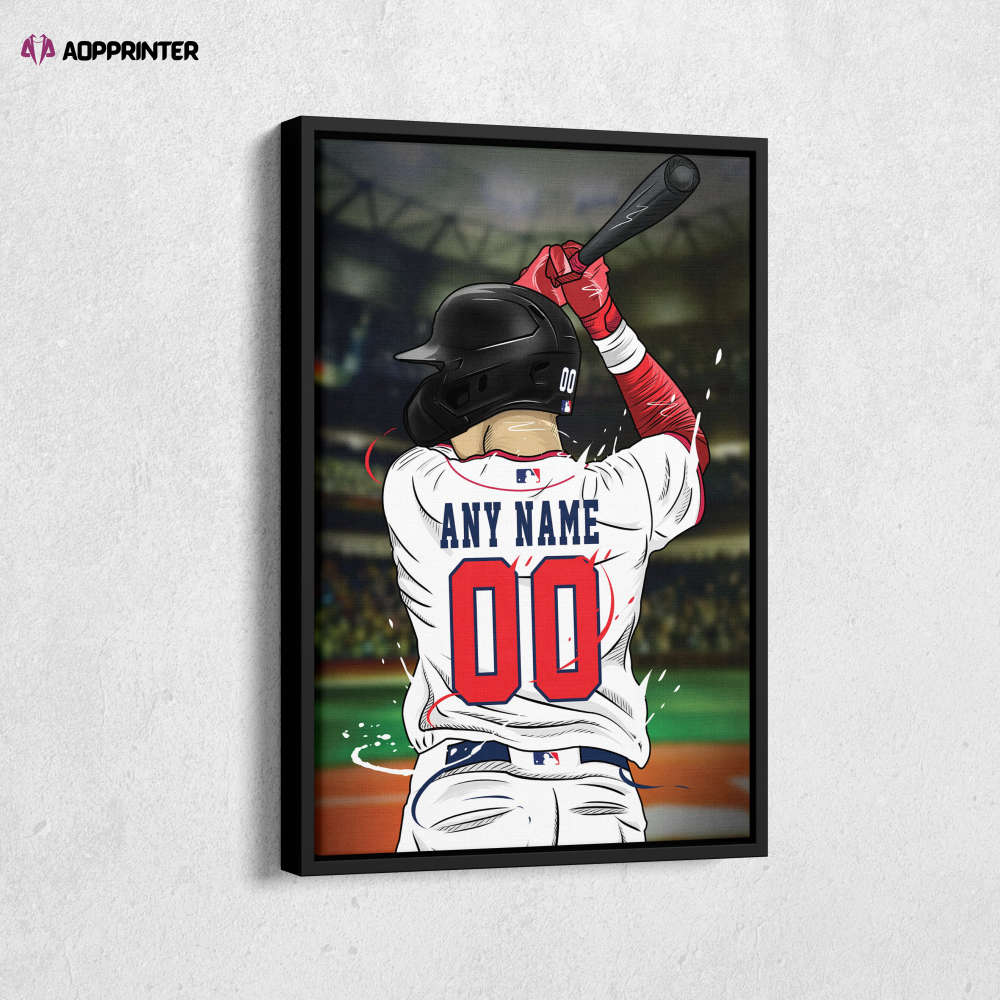 Atlanta Braves Jersey MLB Personalized Jersey Custom Name and Number Canvas Wall Art  Print Home Decor Framed Poster Man Cave Gift