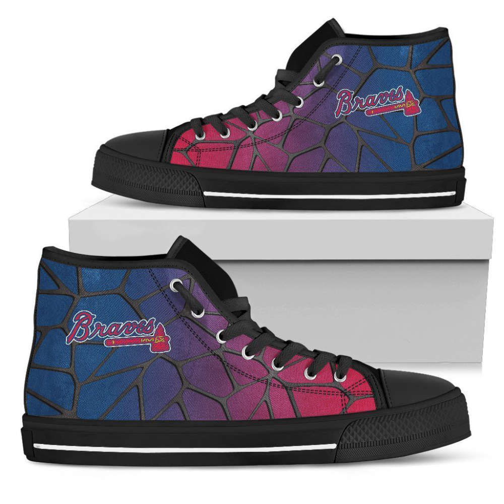 Atlanta Braves MLB Baseball Custom Canvas High Top Shoes