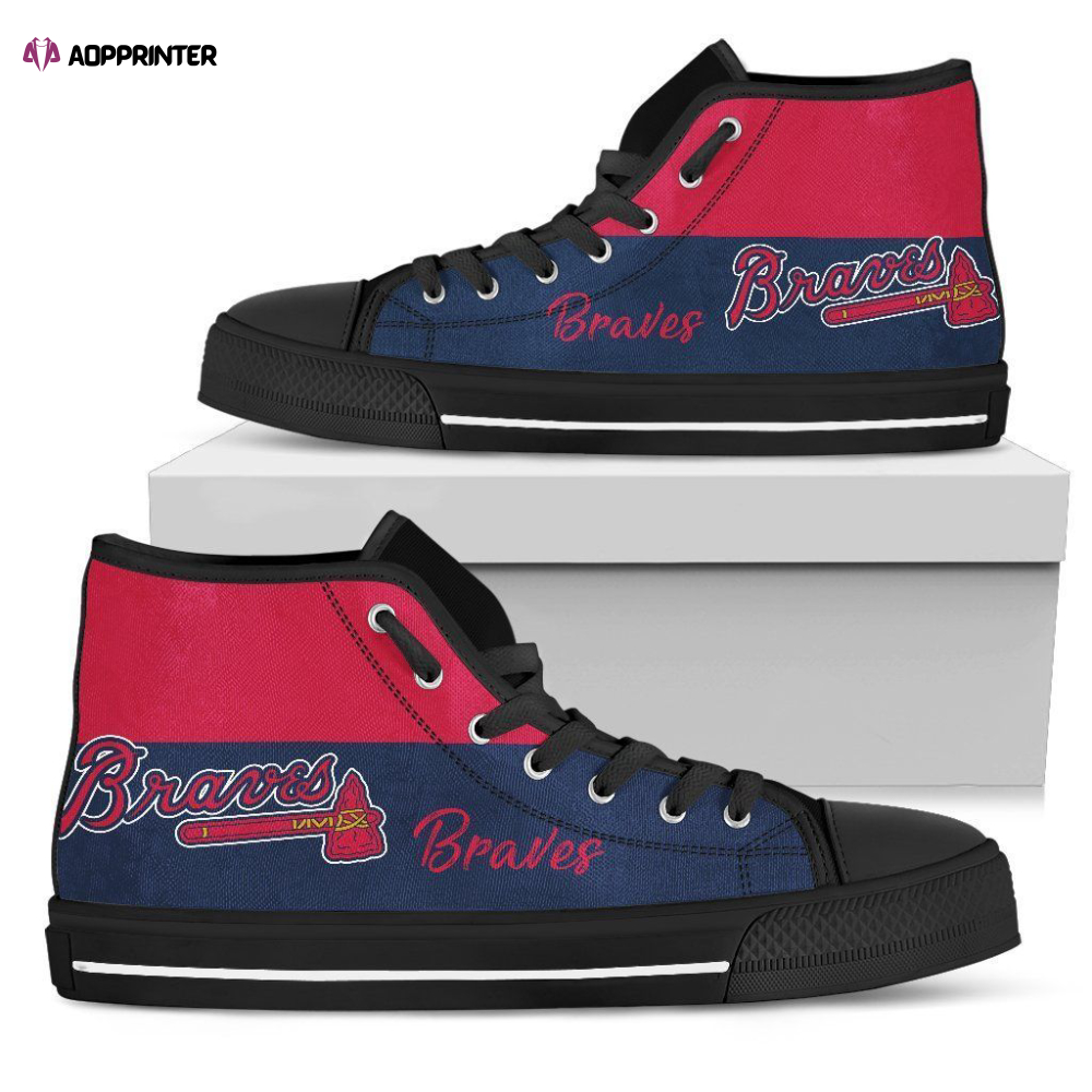 Atlanta Braves MLB Baseball Custom Canvas High Top Shoes