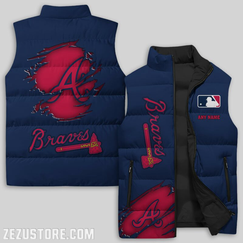 Atlanta Braves MLB Sleeveless Puffer Jacket Custom For Fans Gifts