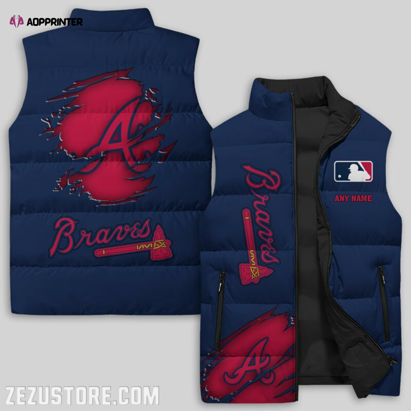 Atlanta Braves MLB Sleeveless Puffer Jacket Custom For Fans Gifts