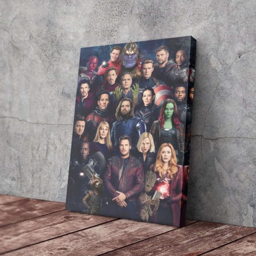 Avengers Characters Poster Marvel Comics Canvas Unique Design Wall Art Print Hand Made Ready to Hang Custom Design