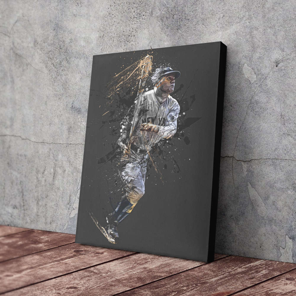 Babe Ruth Art New York Yankees MLB Wall Art Home Decor Hand Made Poster Canvas Print