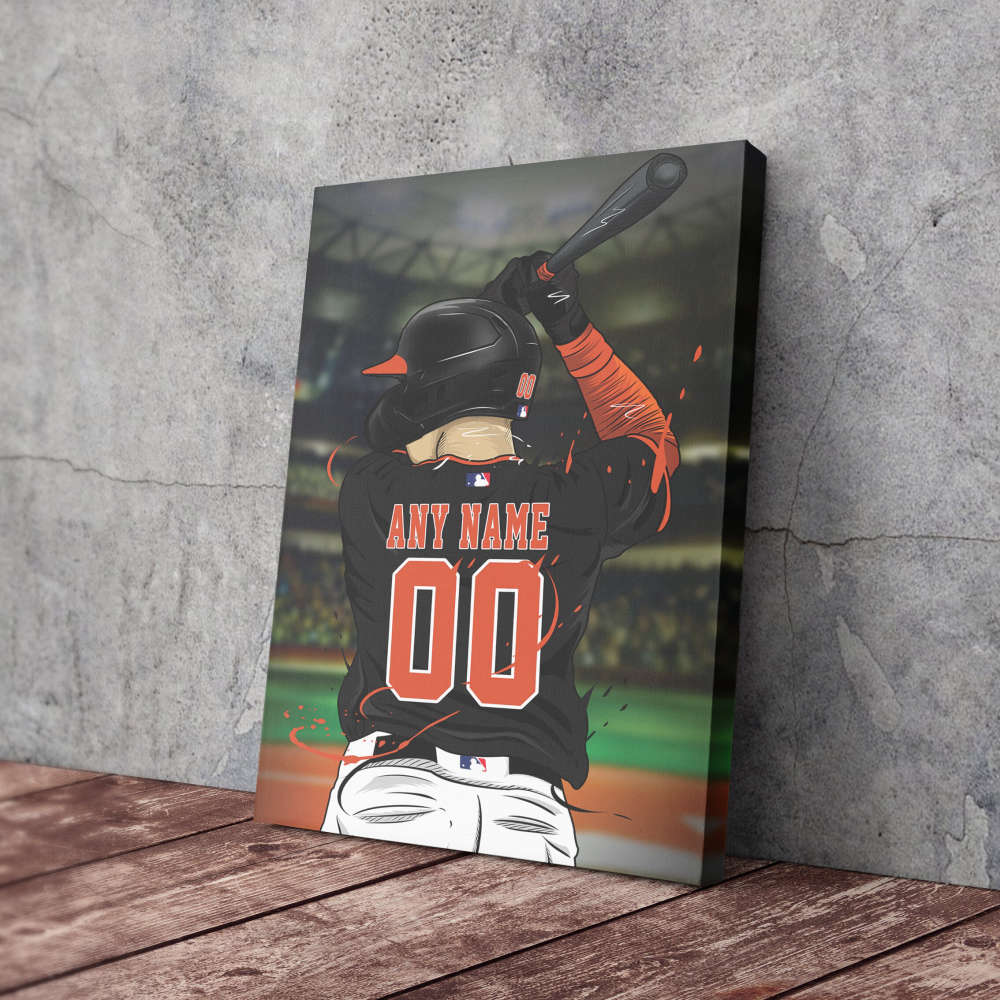 Baltimore Orioles Jersey MLB Personalized Jersey Custom Name and Number Canvas Wall Art  Print Home Decor Framed Poster Man Cave Gift