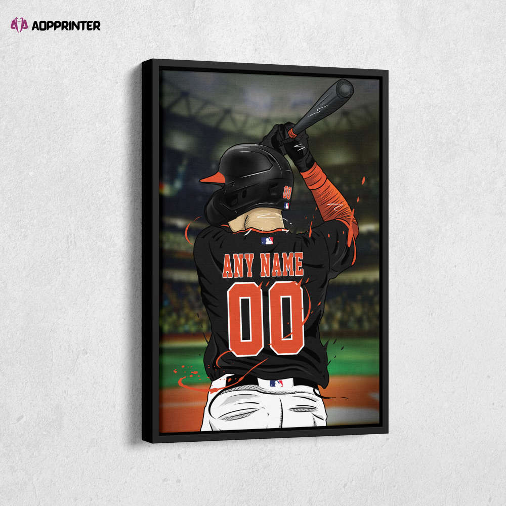 Baltimore Orioles Jersey MLB Personalized Jersey Custom Name and Number Canvas Wall Art  Print Home Decor Framed Poster Man Cave Gift