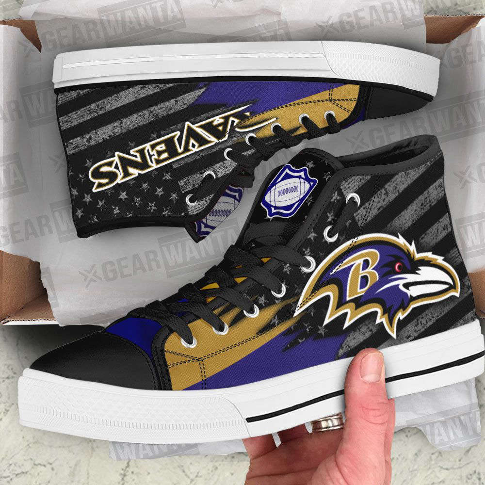 Baltimore Ravens High Top Canvas Shoes Custom For Fans