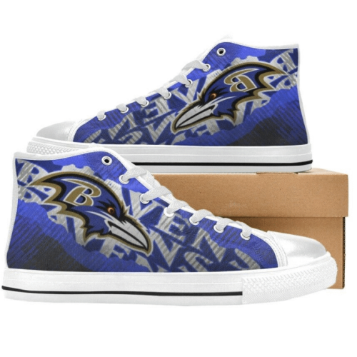 Baltimore Ravens NFL Football Custom Canvas High Top Shoes