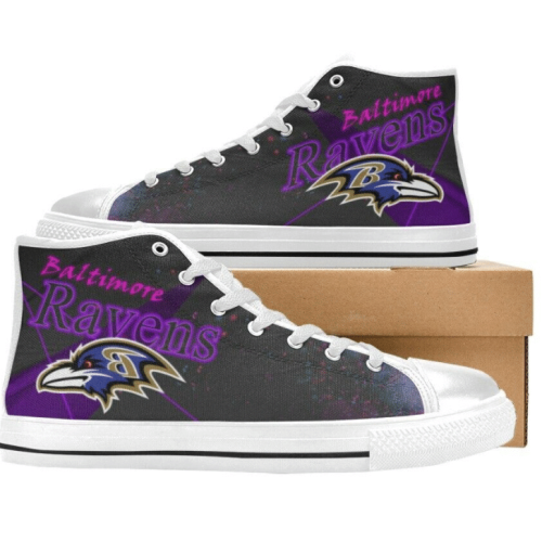 Baltimore Ravens NFL Football Custom Canvas High Top Shoes