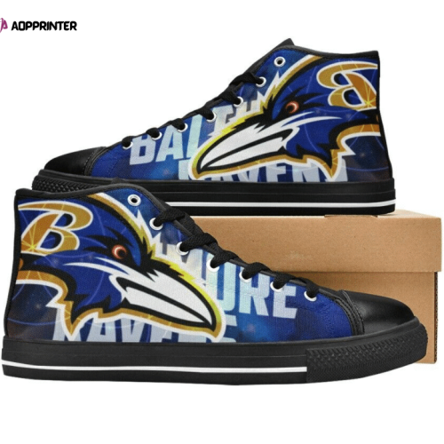 Baltimore Ravens NFL Football Custom Canvas High Top Shoes