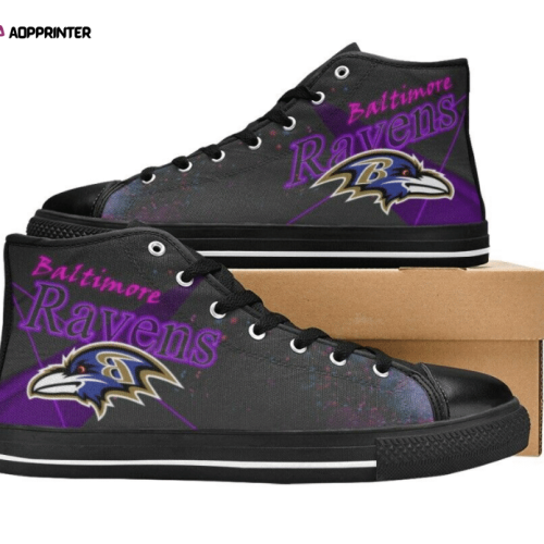 Baltimore Ravens NFL Football Custom Canvas High Top Shoes