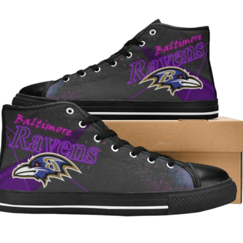 Baltimore Ravens NFL Football Custom Canvas High Top Shoes