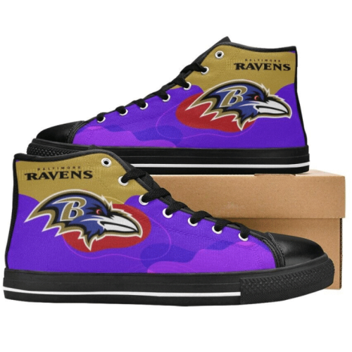 Baltimore Ravens NFL Football Custom Canvas High Top Shoes