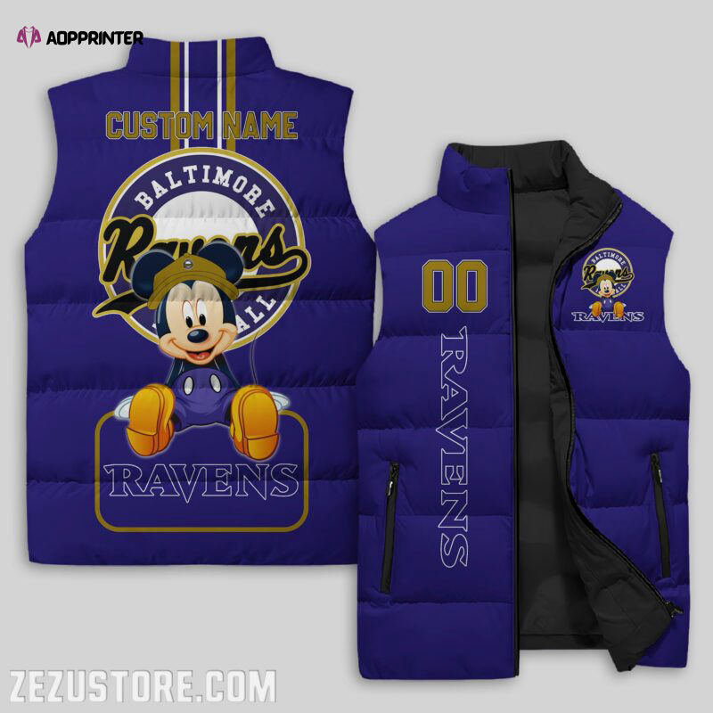 Baltimore Ravens NFL Sleeveless Puffer Jacket Custom For Fans Gifts