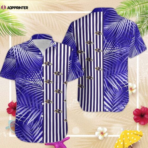 Baltimore Ravens Palm Leaves And Stripes NFL Gift For Fan Hawaii Shirt