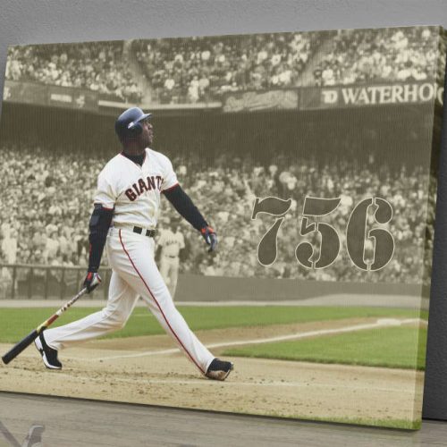 Barry Bonds Poster San Francisco Giatns Legend Baseball Canvas Unique Design Wall Art Print Hand Made Ready to Hang Custom Design