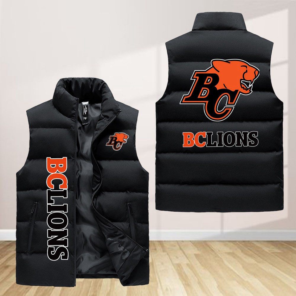 Bc Lions Sleeveless Puffer Jacket Custom For Fans Gifts