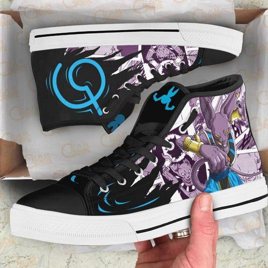 Beerus Emblem High Top Canvas Shoes Custom Dragon Ball Anime For Fans