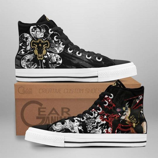 Black Bull Devil Asta High Top Shoes Custom Black Clover Anime For Fans