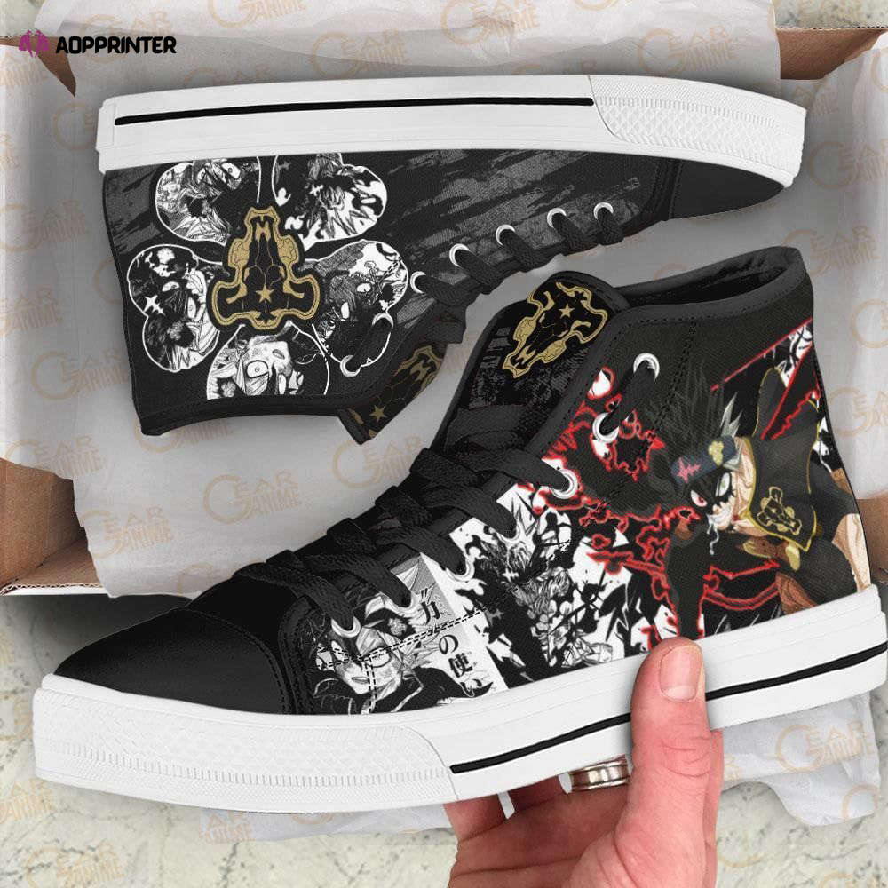 Black Bull Devil Asta High Top Shoes Custom Black Clover Anime For Fans