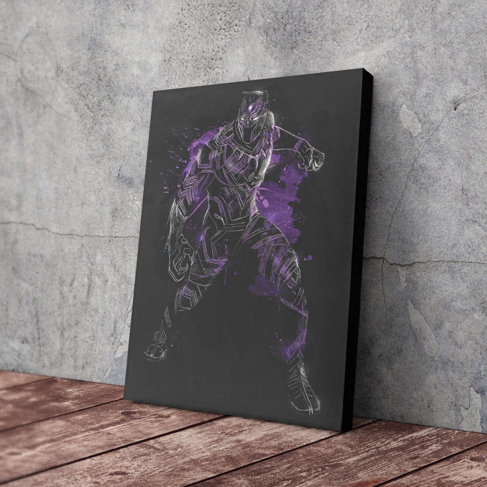 Black Panther Poster Marvel Comics Art Canvas Wall Art Print Home Decor Framed Poster Gift for Kids