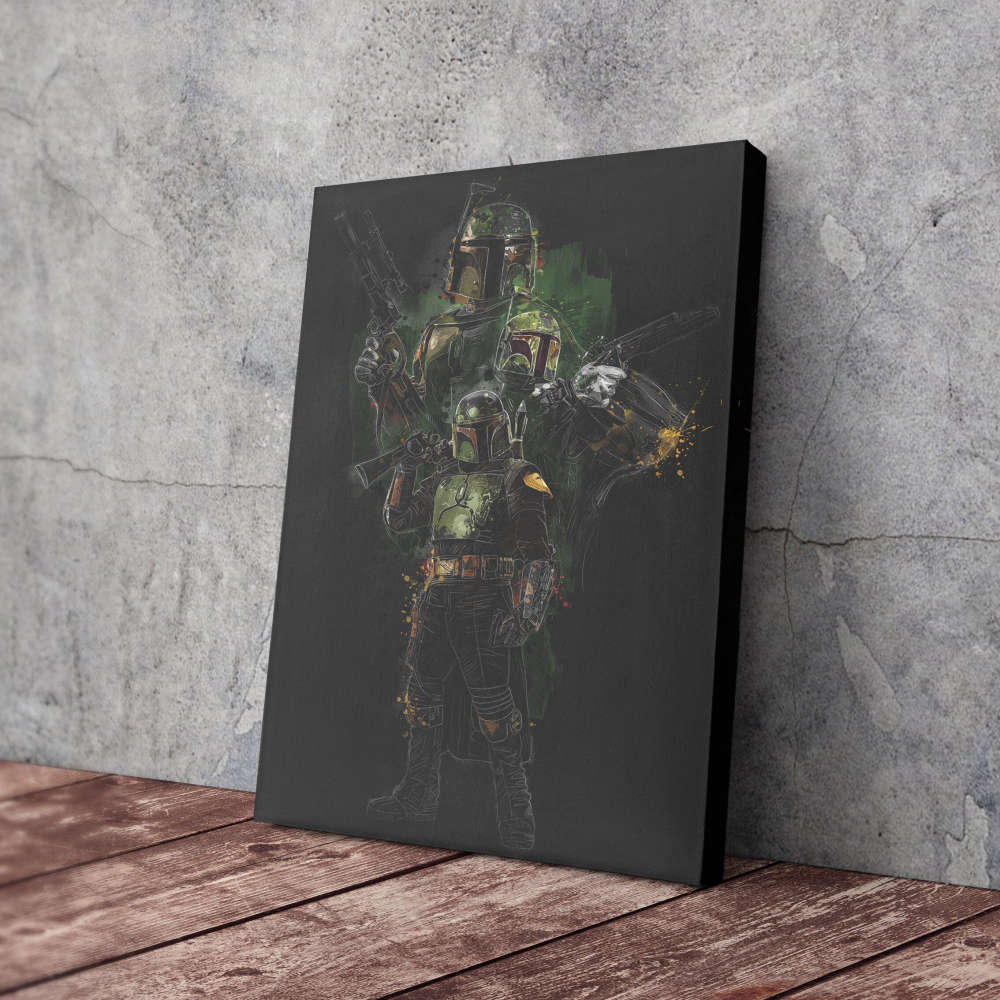 Boba Fett Poster Star Wars Art Canvas Wall Art Print Home Decor Framed Poster Gift for Kids