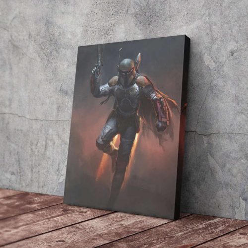 Boba Fett Star Wars Oil Painting Canvas Unique Design Wall Art Print Hand Made Ready to Hang Custom Design