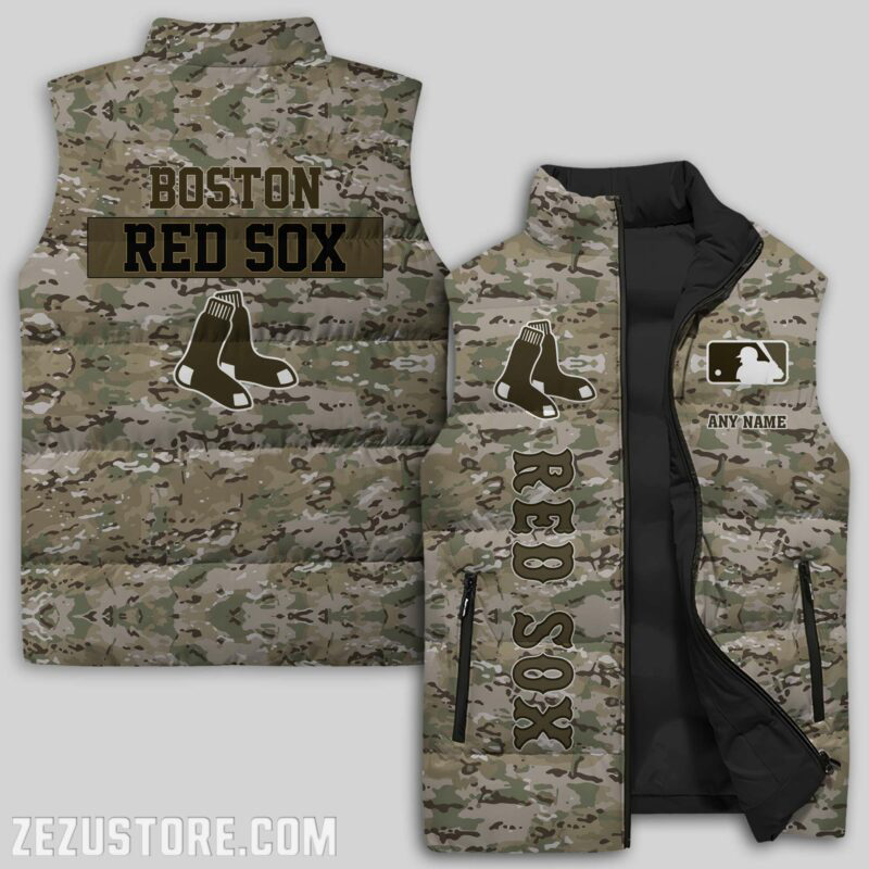 Boston Red Sox MLB Sleeveless Puffer Jacket Custom For Fans Gifts