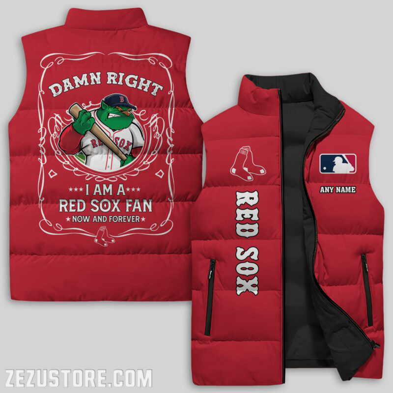 Boston Red Sox MLB Sleeveless Puffer Jacket Custom For Fans Gifts