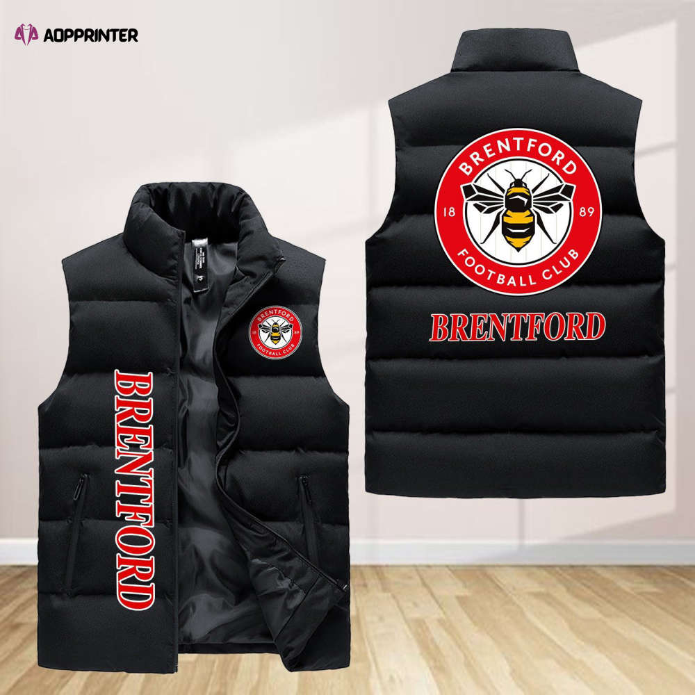 Brentford Fc Sleeveless Puffer Jacket Custom For Fans Gifts