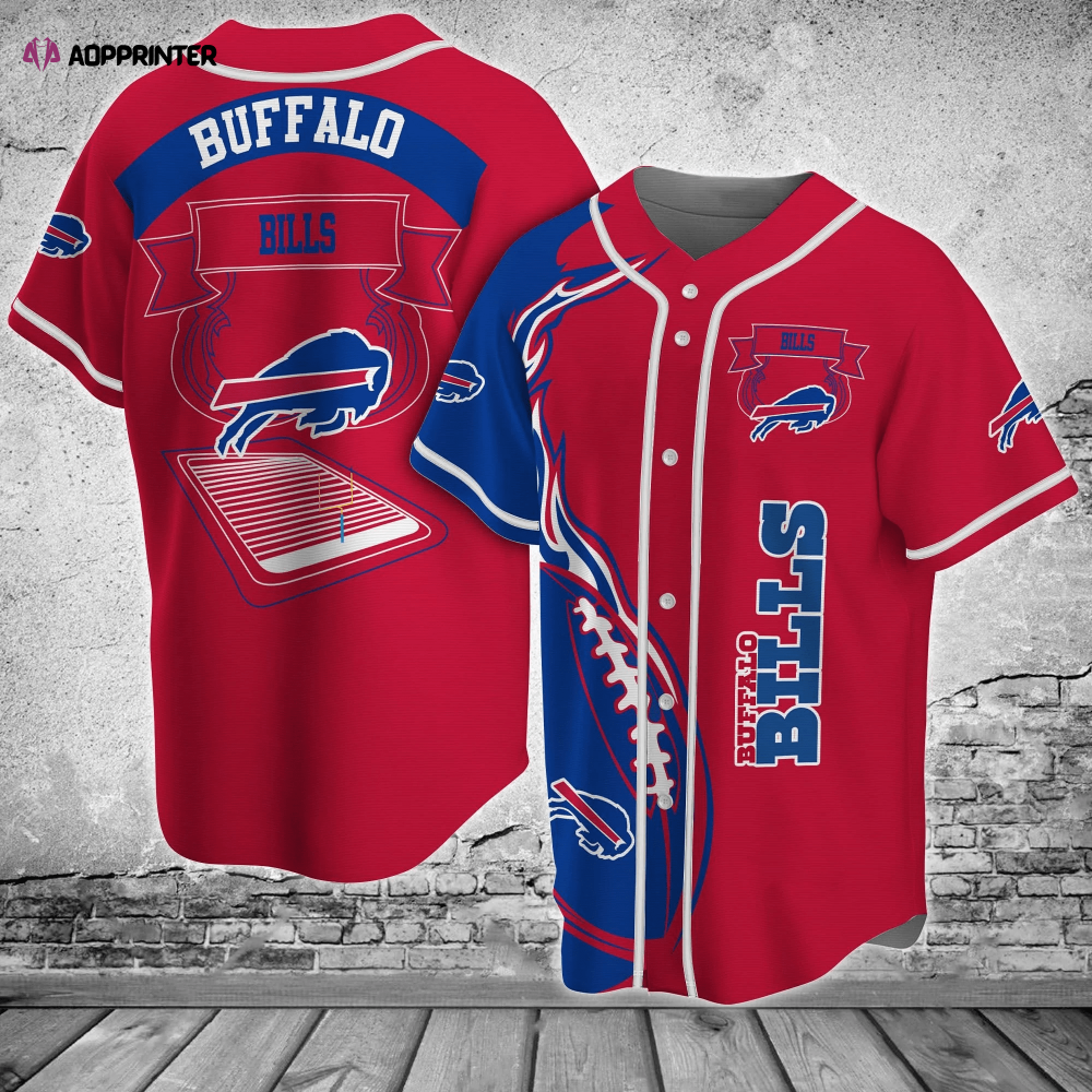 Buffalo Bills NFL Baseball Jersey Shirt Red FVJ