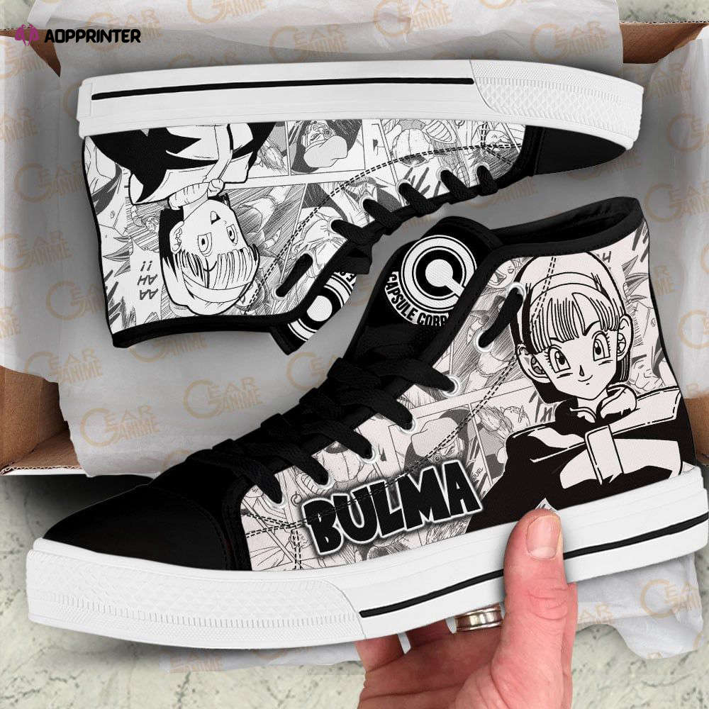 Bulma High Top Canvas Shoes Custom Dragon Ball Manga For Fans