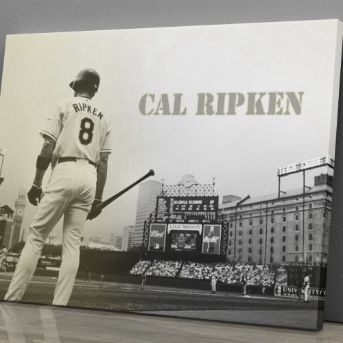 Cal Ripken Poster Retro Baltimore Orioles Baseball Canvas Unique Design Wall Art Print Hand Made Ready to Hang Custom Design