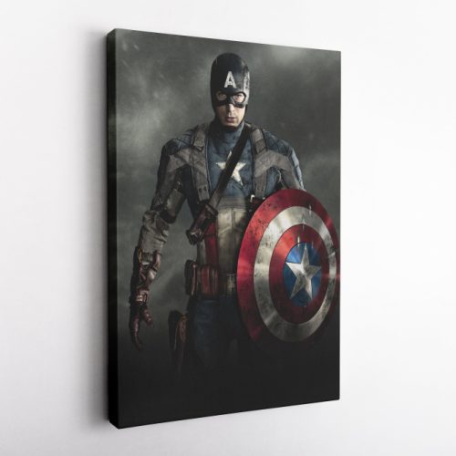 Captain America  Poster Marvel Superhero Canvas Unique Design Wall Art Print Hand Made Ready to Hang Custom Design