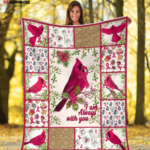 Cardinal Bird I Am Always With You Fleece Blanket