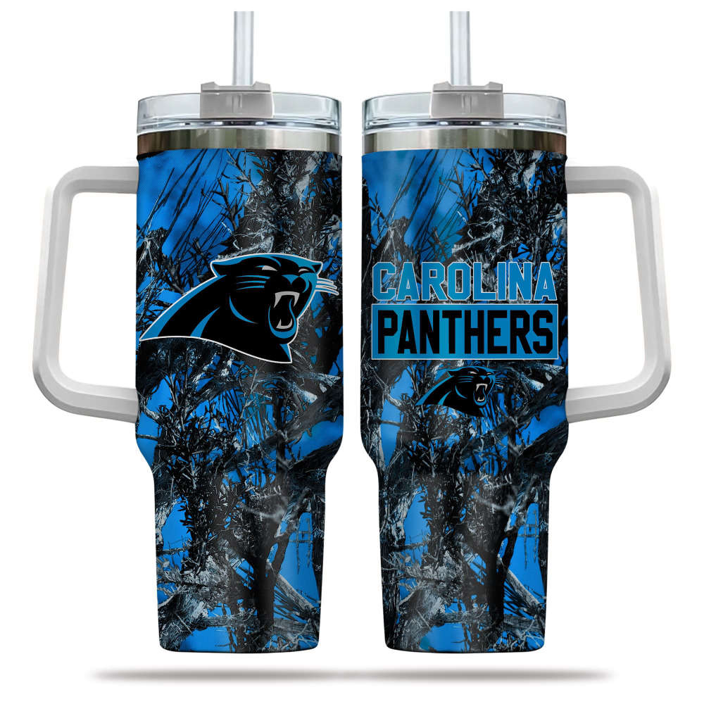 Carolina Panthers NFL Hunting Personalized Stanley Tumbler 40oz