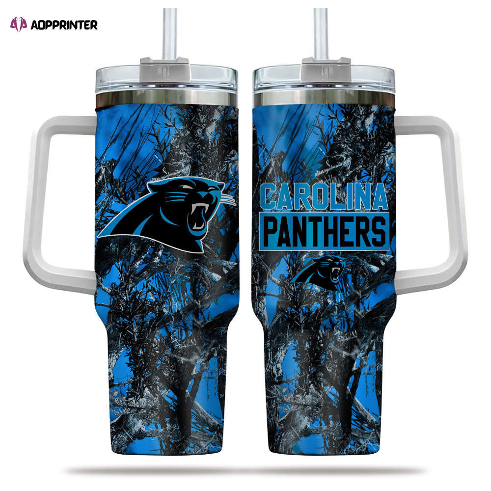 Carolina Panthers NFL Hunting Personalized Stanley Tumbler 40oz