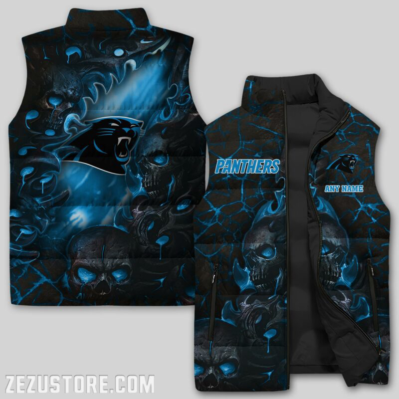 Carolina Panthers NFL Sleeveless Puffer Jacket Custom For Fans Gifts