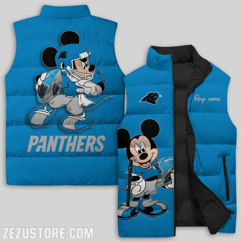 Carolina Panthers NFL Sleeveless Puffer Jacket Custom For Fans Gifts