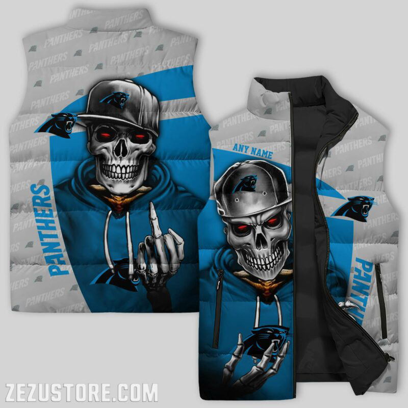 Carolina Panthers NFL Sleeveless Puffer Jacket Custom For Fans Gifts