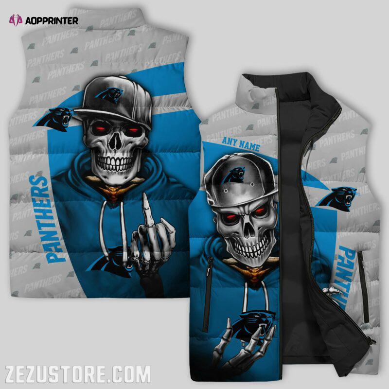 Carolina Panthers NFL Sleeveless Puffer Jacket Custom For Fans Gifts