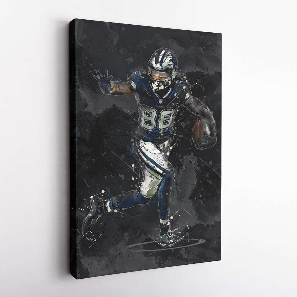 CeeDee Lamb Art Dallas Cowboys NFL Canvas Wall Art Home Decor Framed Poster Man Cave Gift