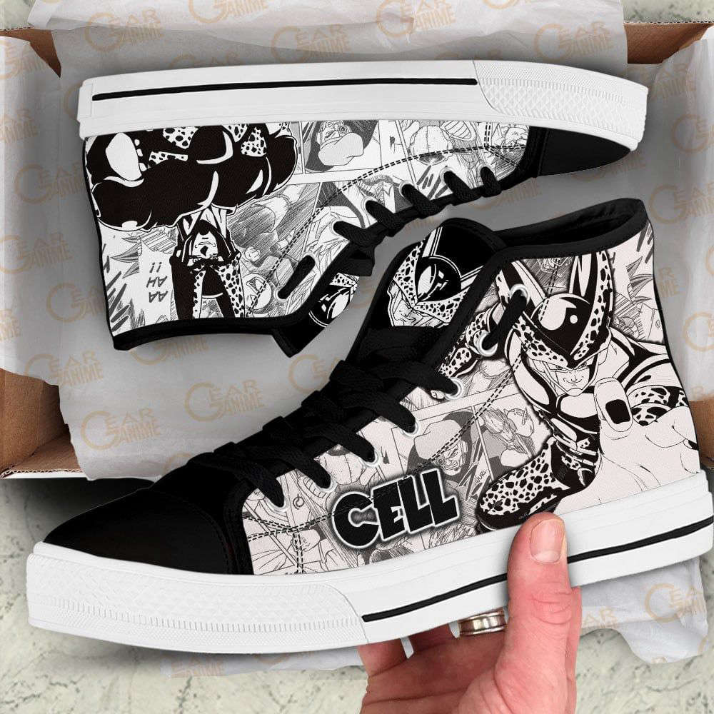 Cell High Top Canvas Shoes Custom Dragon Ball Manga For Fans