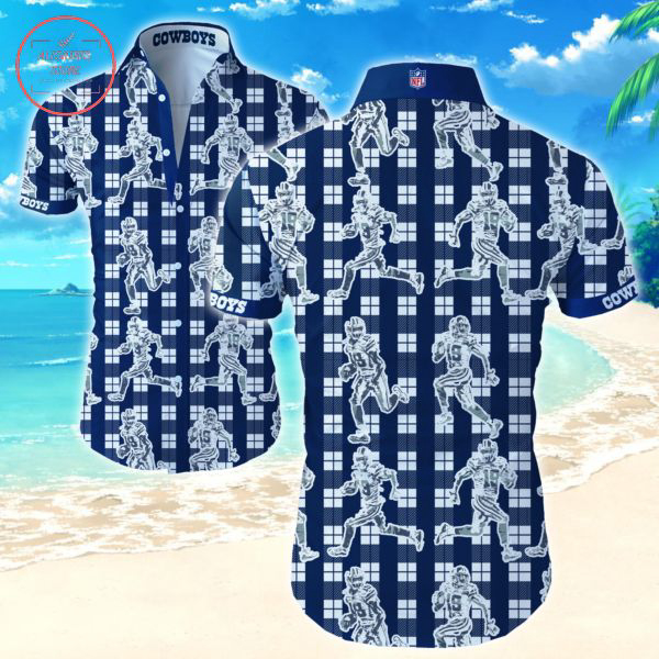 Checked Dallas Cowboys Players Hawaiian Shirt Set for Men Women Kids