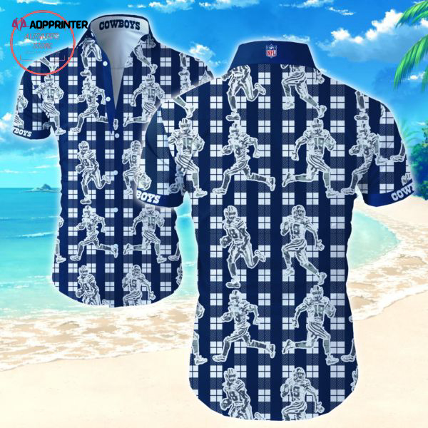 Checked Dallas Cowboys Players Hawaiian Shirt Set for Men Women Kids