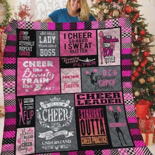 Cheerleader Cheer Like A Beauty Train Like A Beast Quilt Blanket Great Customized Blanket Gifts For Birthday Christmas Thanksgiving